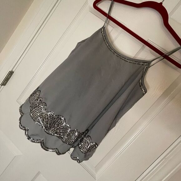 Express S/P grey sequined tank - Picture 1 of 7